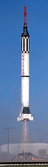 Mercury-Redstone 2 launch carrying Ham (chimpanzee), Jan 31, 1961