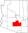 State map highlighting Pinal County
