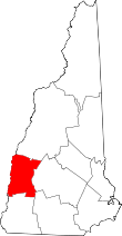 Map of New Hampshire highlighting Sullivan County