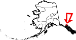 State map highlighting Skagway