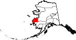 State map highlighting Wade Hampton Census Area
