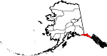 State map highlighting Yakutat City and Borough