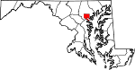 State map highlighting Baltimore City