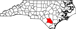 State map highlighting Bladen County