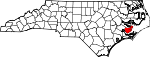State map highlighting Pamlico County