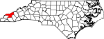 State map highlighting Swain County