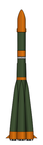 Drawing of the Molniya-M carrier rocket