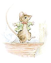 A mouse in a green coat dances