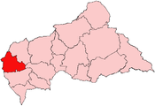 Location of Nana-Mambéré Prefecture in the Central African Republic