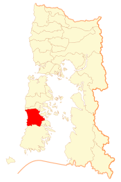 Location of Chonchi commune in Los Lagos Region