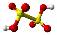 Ball-and-stick model of dithionic acid