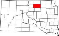 Map of South Dakota highlighting Edmunds County