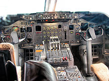  A view of a early-production 747 cockpit