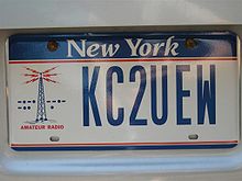 A New York State Amateur (HAM) Radio license plate.