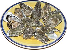 Photo of 12 oysters on plate.