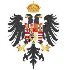 Coat of Arms of Charles V Holy Roman Emperor, Charles I as King of Spain (In Italy).svg