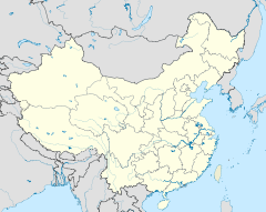 Map of China, with Zhangjiakou and Beijing marked. The cities are close together in northeast China; Zhangjiakou is slightly northwest of Beijing.