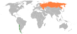 Map indicating locations of Chile and Russia