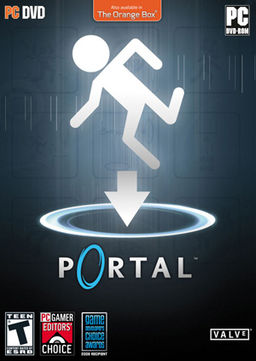 The box art for the PC version of Portal.