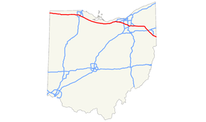 The Ohio Turnpike runs along the northern section of the state of Ohio
