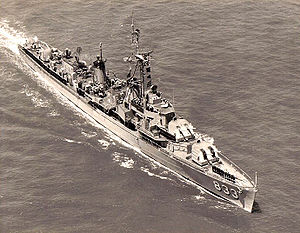 USS Herbert J. Thomas at sea on 13 June 1957