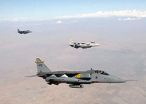 Three RAF Jaguars on a Northern Watch mission in 2002