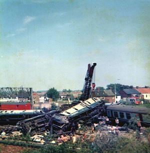 The aftermath of the crash, which killed six people and injured 38.