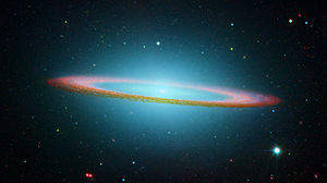 Sombrero Galaxy in infrared light (Hubble Space Telescope and Spitzer Space Telescope).jpg