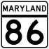 Maryland Route 86 marker