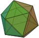 The semi-round icosahedron has 20 faces.  Each face is an equilateral  triangle.