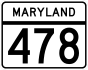 Maryland Route 478 marker