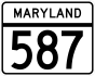 Maryland Route 587 marker