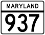 Maryland Route 937 marker