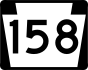 PA Route 158 marker