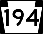 PA Route 194 marker