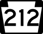 PA Route 212 marker