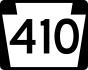PA Route 410 marker