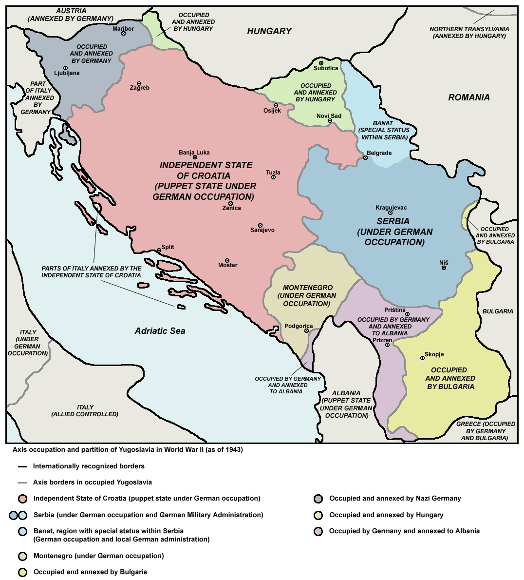 Occupation and partition of Yugoslavia, 1943-44.