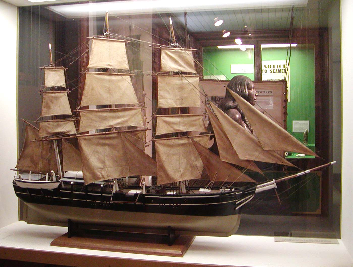 Model of a 19th-century vessel in the Bishop Museum , Hawaii