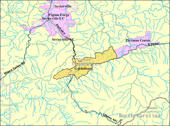 Gatlinburg town map