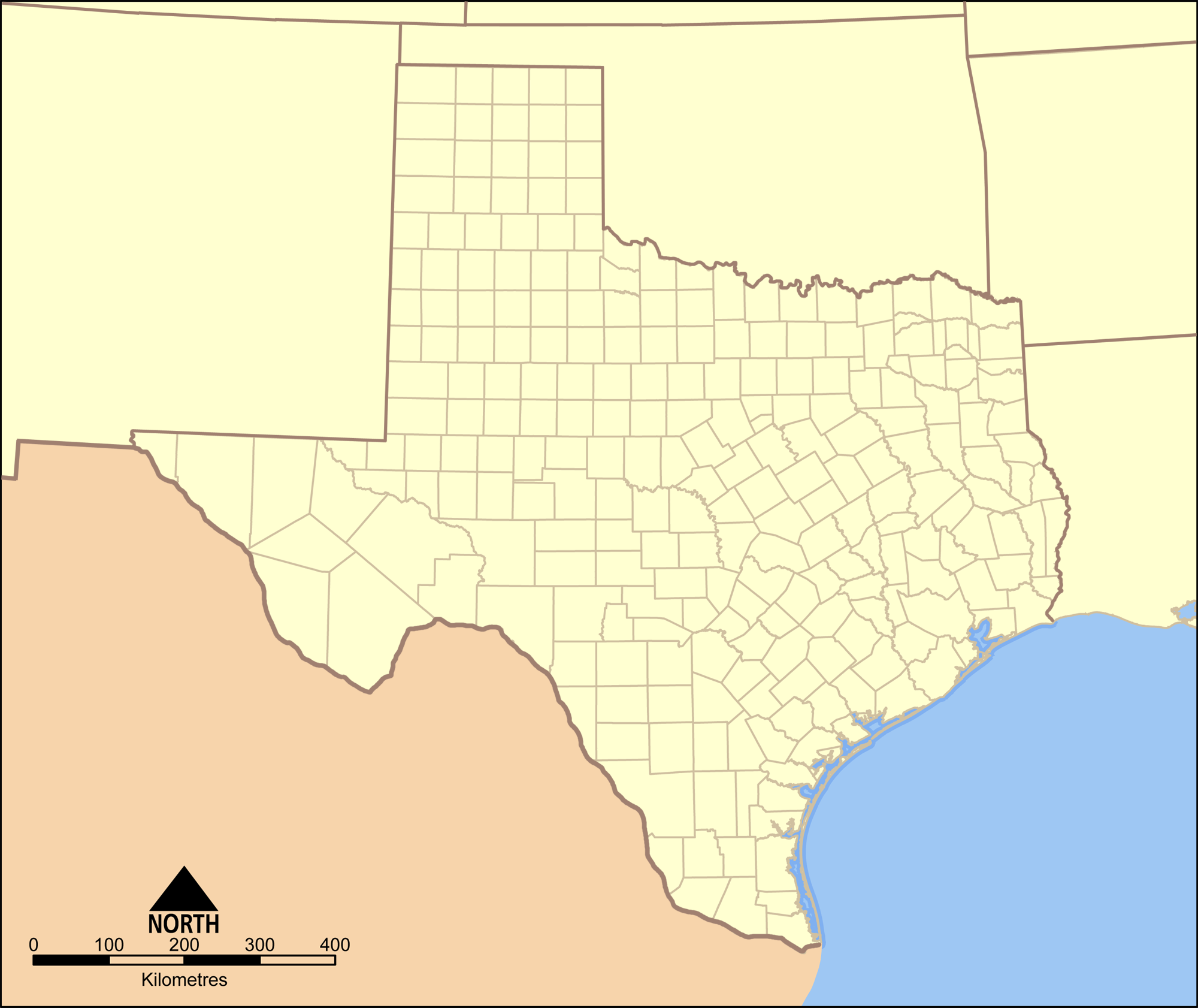 Texas Map With Counties