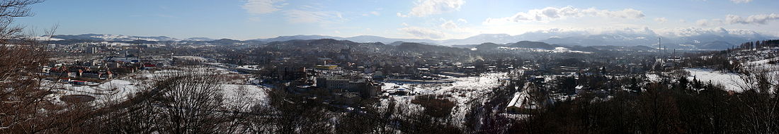 Panorama of Jelenia Góra, view from the lookout tower on Wzgórze Bolesława Krzywoustego