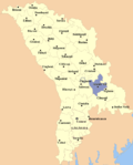 Map of Moldova highlighting Anenii Noi district