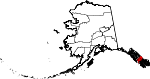 State map highlighting Petersburg Census Area