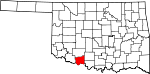 State map highlighting Cotton County