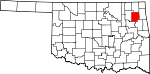 State map highlighting Mayes County