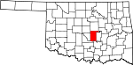 State map highlighting Pottawatomie County