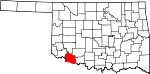 State map highlighting Tillman County