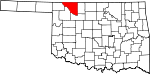 State map highlighting Woods County