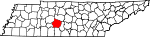 State map highlighting Maury County